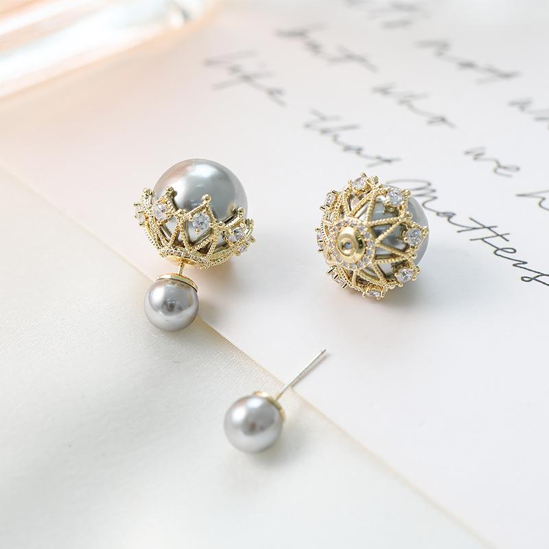 

Простые индивидуальные серьги-гвоздики с шариком на спине, висячие кружевные серьги