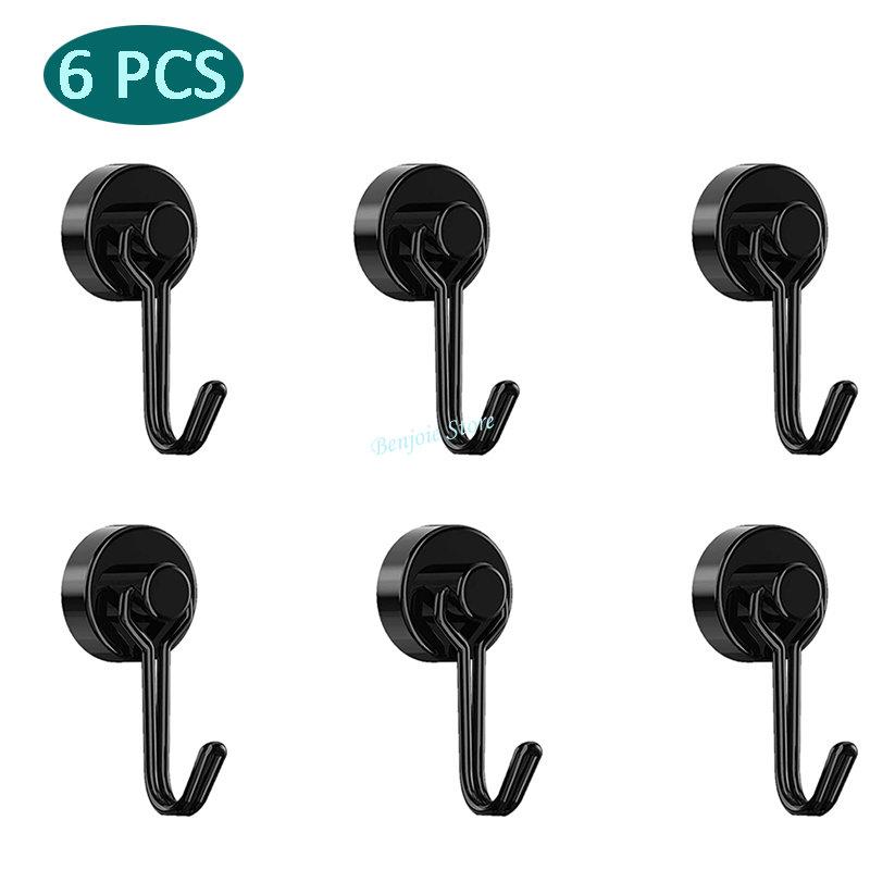 Magnetické háčky Vysoce odolné magnety Háček 30LB Silný neodymový magnet s otočnými háčky pro domácí kuchyňské věnce na klíče od ledničky