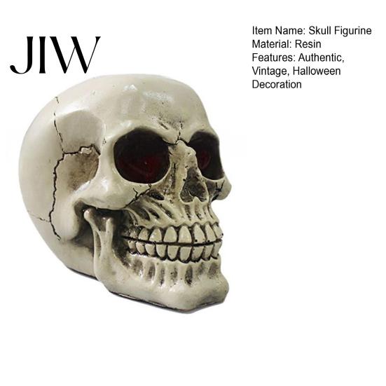 Realistische menschliche Totenkopf-Replik Harzfigurine, Kopfmodell, Gruselige Halloween-Gothic-Stil-Innenraumakzente Statue für Innenkamin Küche