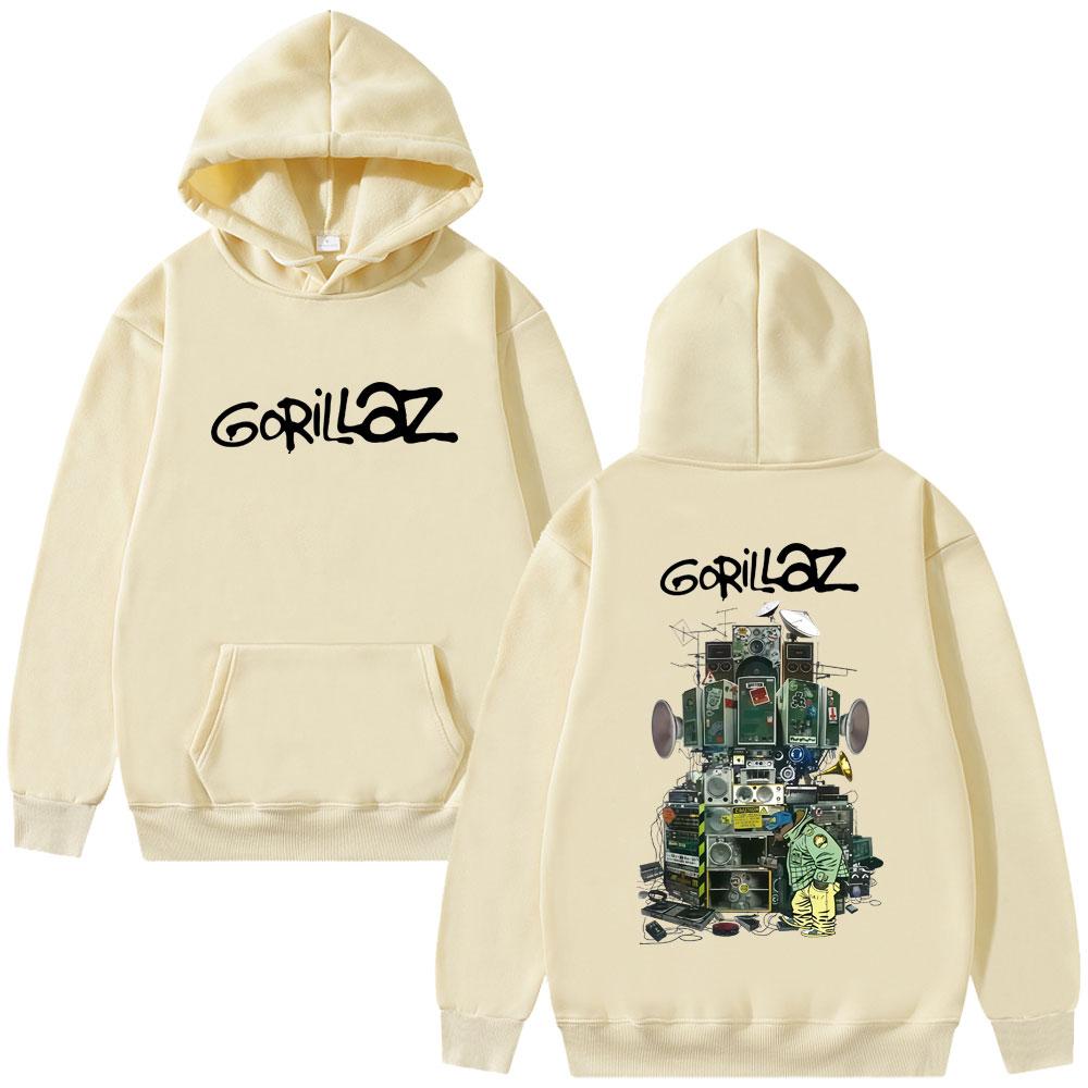 Gorillaz Graphic Print Hoodie Men Women Hip Hop Rock Fashion Music Streetwear Male Casual High Quality Fleece Hoodies