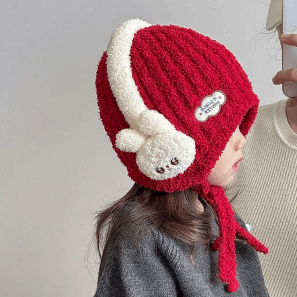 Cartoon Children's Plush Knitted Hat Animal Pattern Kids Ear Protection Hat  Photography Props