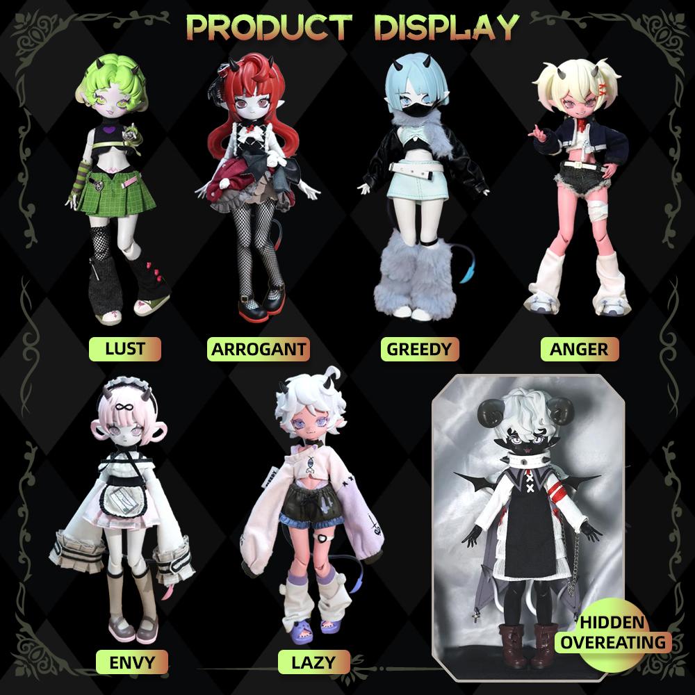 Na stanie Oryginalne Diabelskie Rogi Bjd Blind Box 1/8BJD Ruchoma Lalka Ozdoba Kreatywna Modna Zabawka Wykwintna Lalka Chłopcy Dziewczynki Prezenty