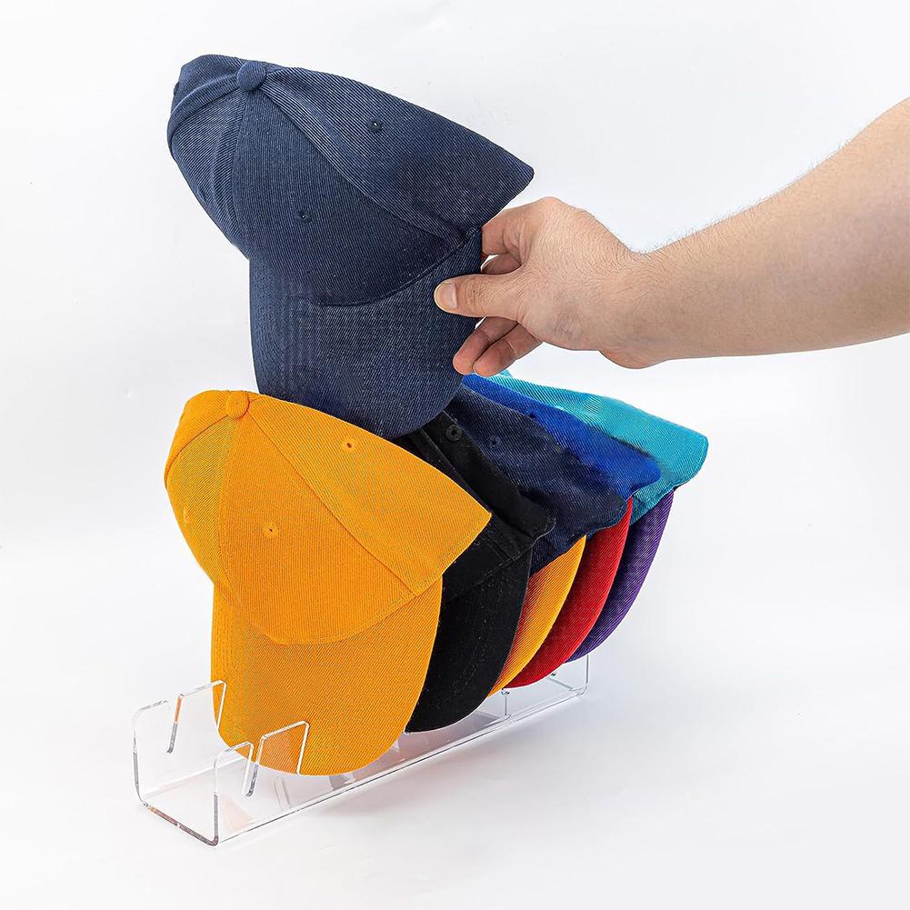 7-Holes Baseball Cap Display Rack Durable Clear Acrylic Hat Holder for Home Closet Storage Organization Stores Decoration