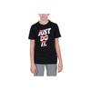 Nike Solid Color Letter Crew Neck Cotton Short Sleeve T-Shirt Kids Tops Black DO1822-010