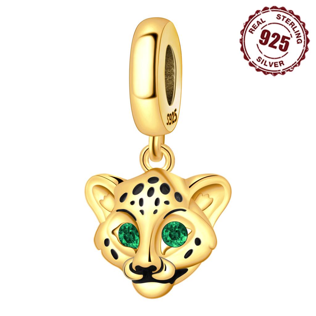 Copper Golden Colour Leopard Pendants Bracelet Charms Fit Bangle For Women Jewelry Party Beads Gifts Diy Accessory