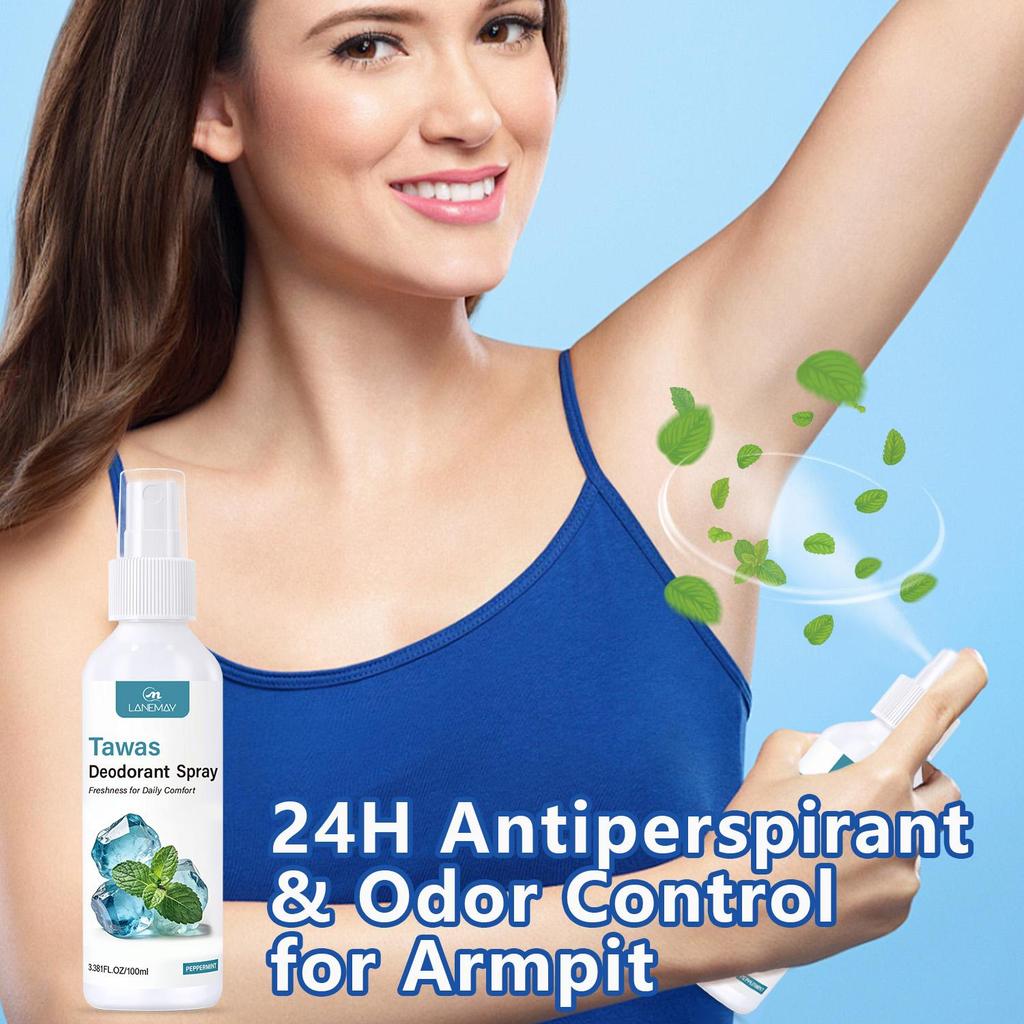 Tawas Deodorant Spray-Stops Sweat & Bad Odor-Lightweight, Non-sticky Formula-Whitens Dark Underarms-100ml