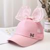Children Big Bow cartoon Baseball Cap Cute Girls Pearl Snapback caps Sun Caps Mesh Rabbit Ear UV Protection Summer Hats boy