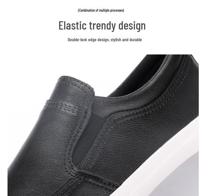 2026 Spring Men's Trendy Comfortable Slip-On Leather Shoes – Flexible, Lightweight, and Stylish