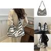 Stylish White Canvas Tote Bag For Women 2024 Featuring Trendy Stripes And Spacious Design