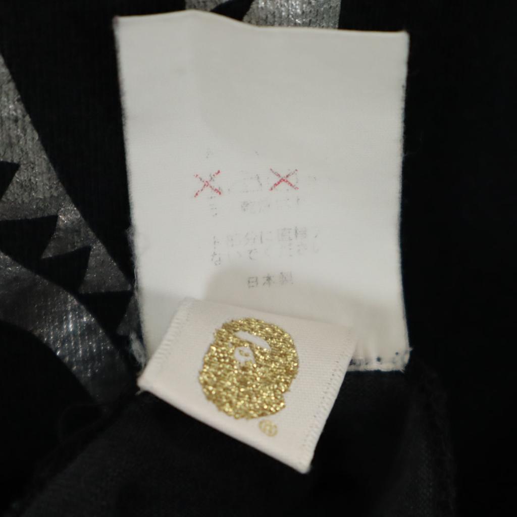 A BATHING APE shark print Short sleeve T-shirt M black 10th anniversary Men's Used