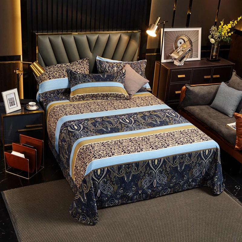 3Pcs Vintage Ethnic Style Bed Sheet Set 100% Cotton Luxury Bedspread Pillowcases All-season Universal Bedroom Bedding Set