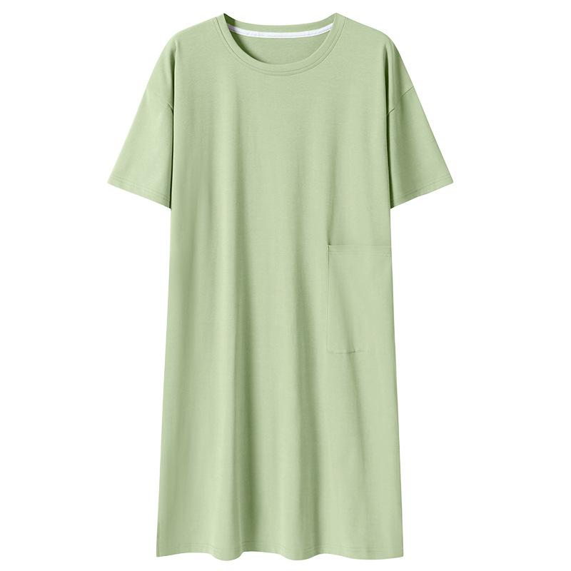 Women's Summer Cotton Loose Casual Short Sleeve Nightdress