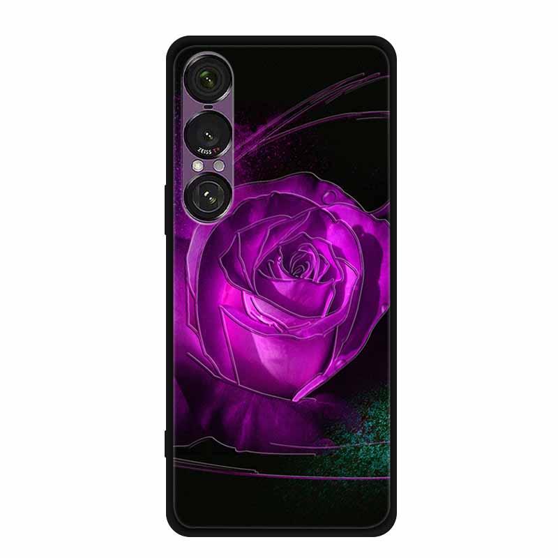 3D Emboss Case For Sony Xperia 1 VII 5G Case Flowers TPU Soft Silicone Back Cover For Sony Xperia 1 VII 2025 Phone Case XQ-FS54
