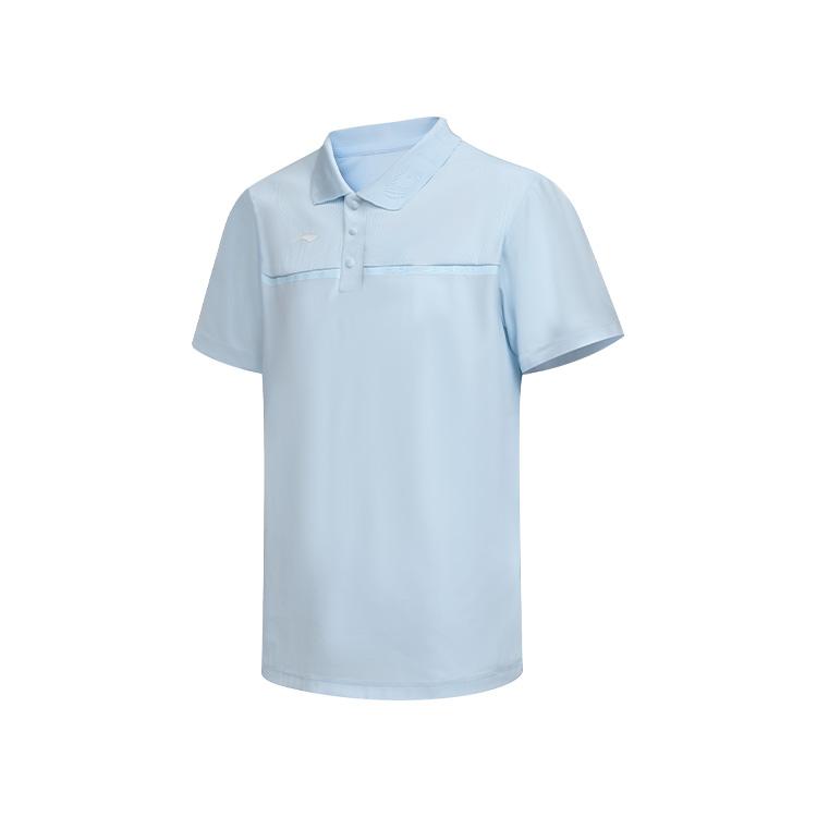 Li-Ning Moisture Wicking Breathable Pullover Polo Shirt Men Tops Sky-Blue APLU071-3