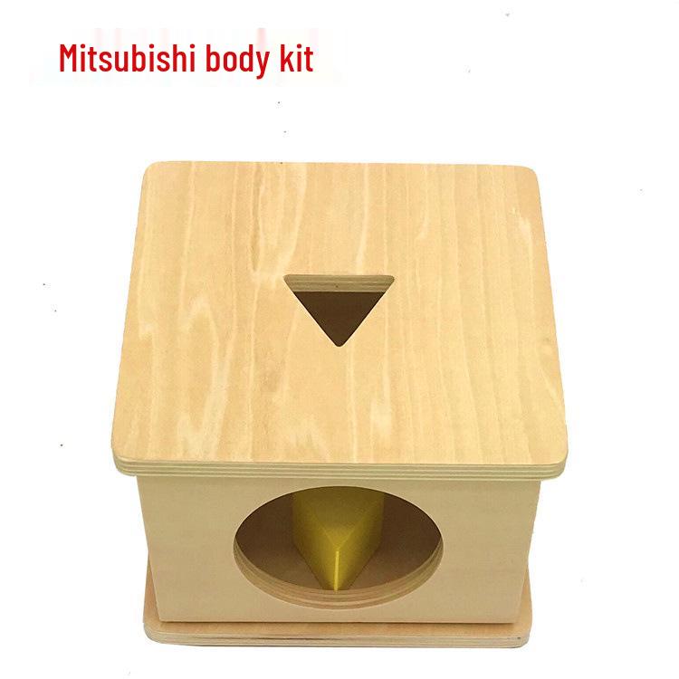 Montessori Infant & Toddler Triangular Prism Matching Box & Three-Color Ring Set - Early Education Teaching Aids.