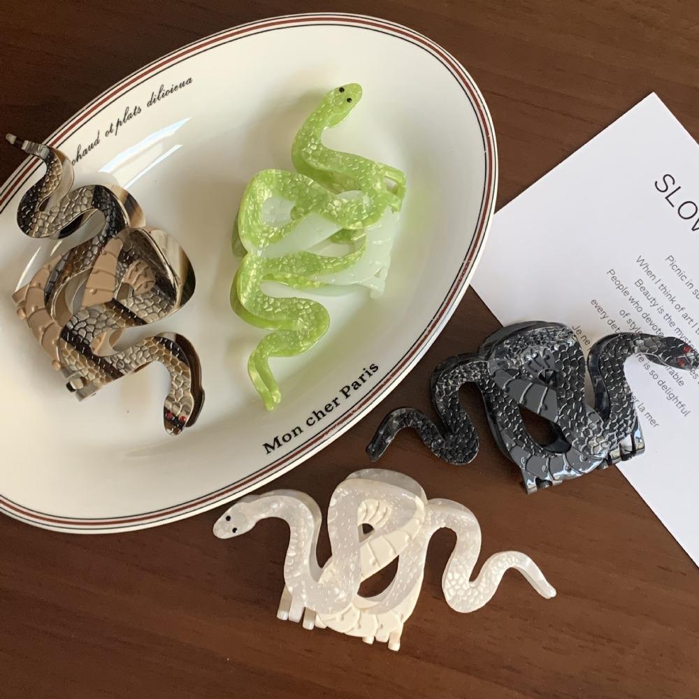 Elegant Snake Hair Clip Vintage Acetate Crab Clip Exquisite Snake Hair Claw Hair Styling Accessory