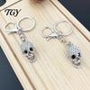 Unisex Keyring Bling Rhinestone Skull Keychain, Halloween Gothic Bag Charm Pendant, Handbags Backpacks Purse Accessory Keychain