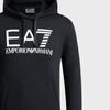 Emporio Armani EA7 FW23 Felpa con Cappuccio e Maniche Lunghe con Stampa Logo a Lettere Uomo top Nero 6RPM17-PJSLZ-1200