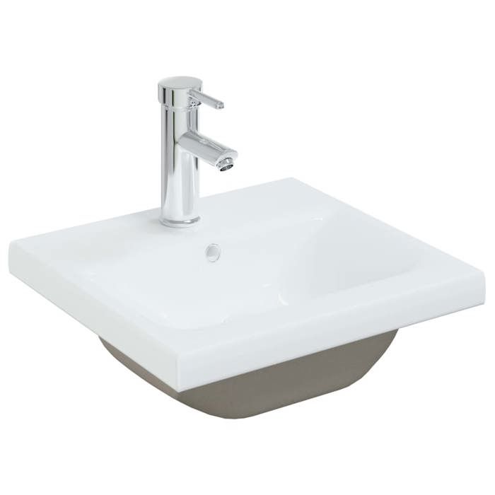 VidaXL Lavabo encastré avec robinet 42x39x18 cm céramique blanc 148623