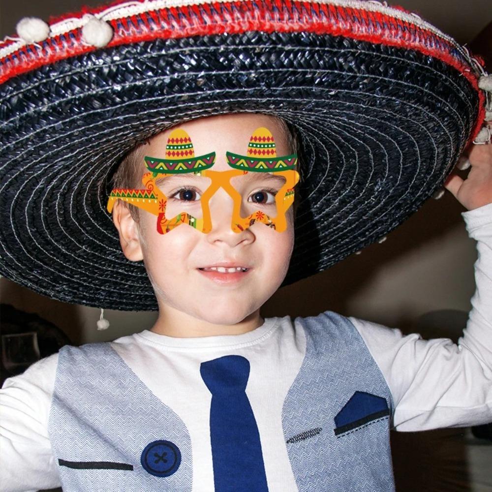 24pcs Funny Mexican Themed Glasses Cartoon Fiesta Crazy Glasses  Photo Booth Props