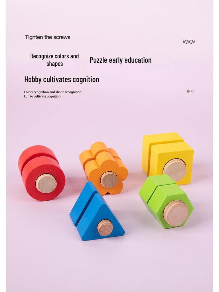 Montessori Wooden Post-Screwing Toy: Enhance Child's Hand-Eye Coordination & Parent-Child Interaction