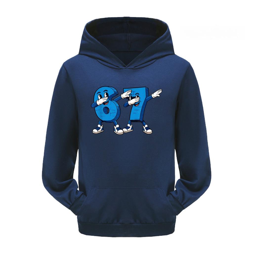 

5226 Дети Мальчики Девочки Steal a Brainrot 67 Six Seven Printed Casual Long Sleeves Hoodies Top 150cm темно-синий