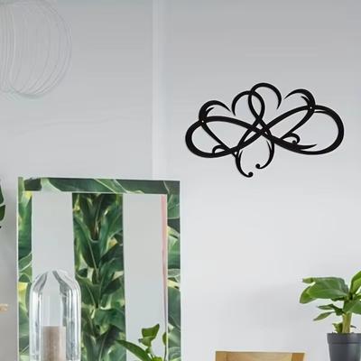 Infinity Double Heart Steel Wall Decor - Metal Infinity Sign Art Sculptures | Stylish Wall Art for Modern Home and Office Decor