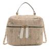 Women's bag 2025 new fashion chain messenger bag mini woven shoulder bucket bag rattan straw bag beach bag