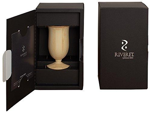 RIVERET Campanula Vessel Glass, 250ml, Bamboo, Dishwasher Safe, White, RV-109W