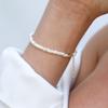 Vlen Premium Freshwater Pearl Bracelet Adjustable with Extender Chain Delicate Luxury Jewelry Gift for Mothers Day