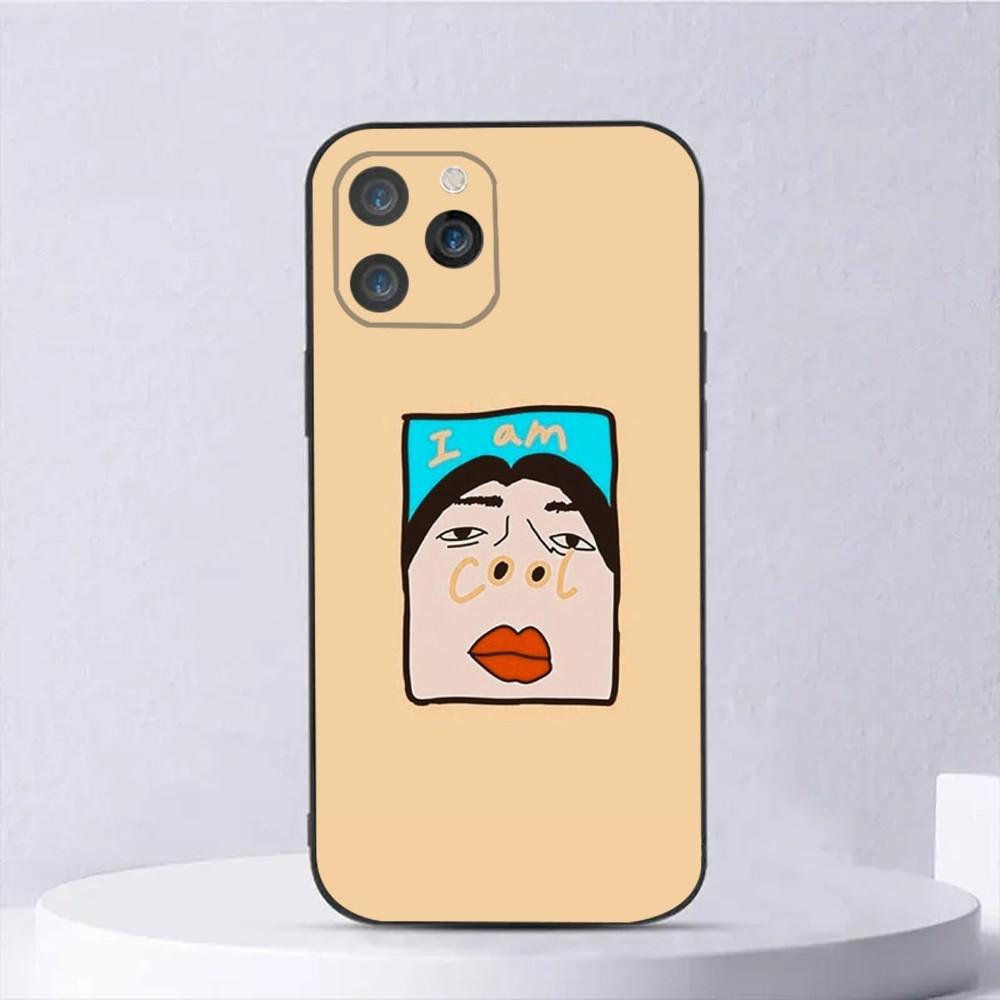 Funny I Am Cool Pattern Phone Case For iPhone 15,14,13,12,11,Plus,Pro Max,XS,X,XR,SE,Mini,8,7 Soft Silicone Black Cover