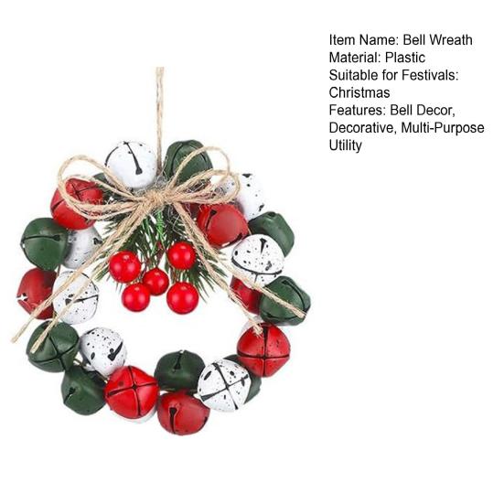 Zvonkový věnec Zvonková mašle Vánoční dekorace Sezónní zvonková ozdoba Vánoční domácí párty Sváteční dekorace