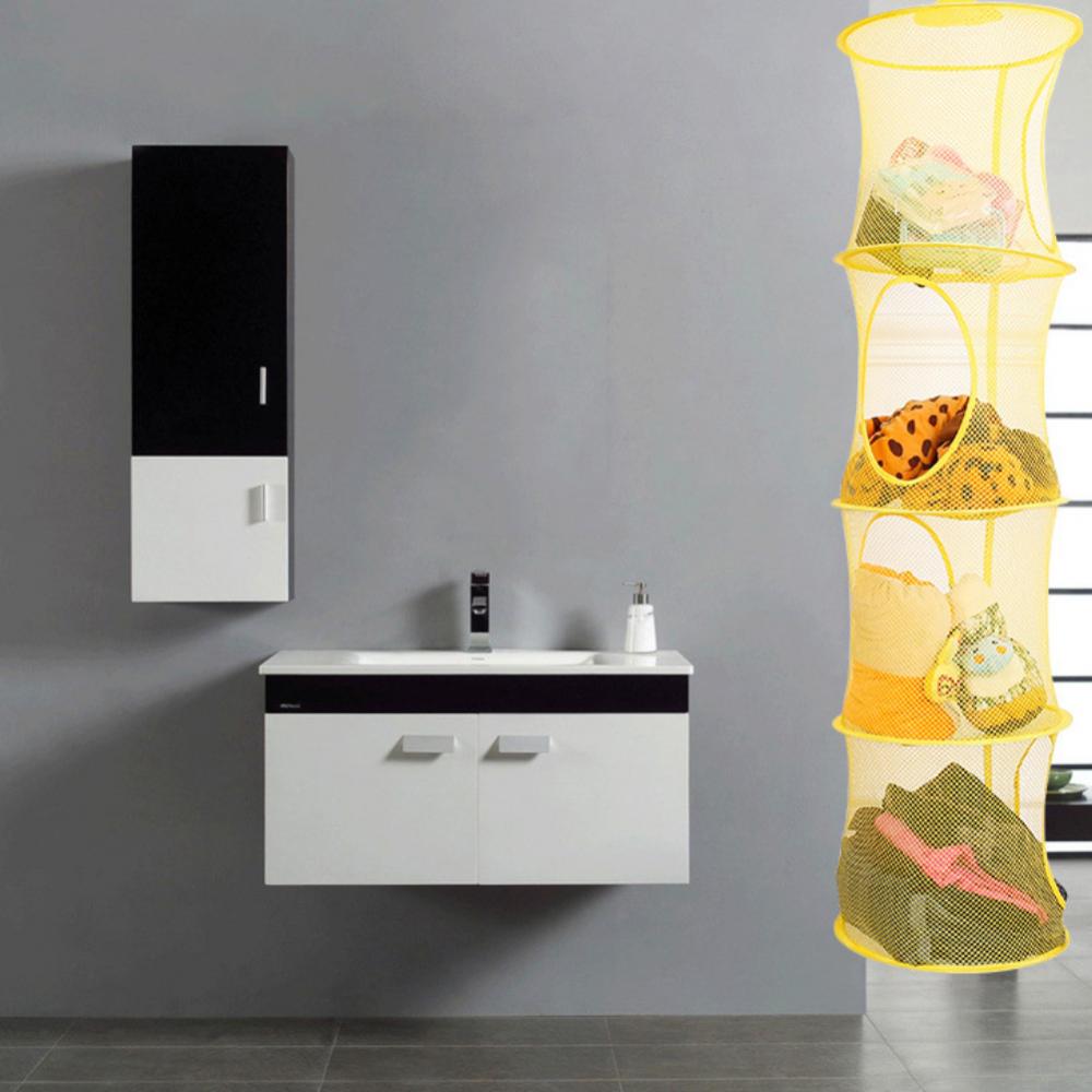 

4-слойная сетка, складная стойка для хранения детских игрушек, подвесная корзина, органайзер для мелочей серый