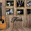 3 Pieces Metal Word Sign Set – Black Rustic 'Faith,' 'Family,' and 'Love' Wall Art, Elegant and Inspirational Metal Wall Decor