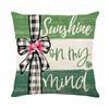 Green Plant Pillow Cover Letter Flax-printed Home Pillow Cover Living Room Sofa Decoration Cushion Cover