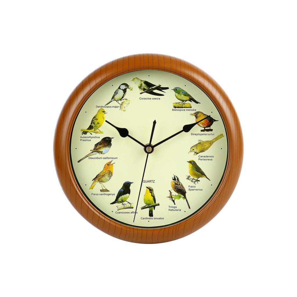 10 Inch Round Wall Clock  Time Clock Bird Sings Wall Clock Christmas With Music