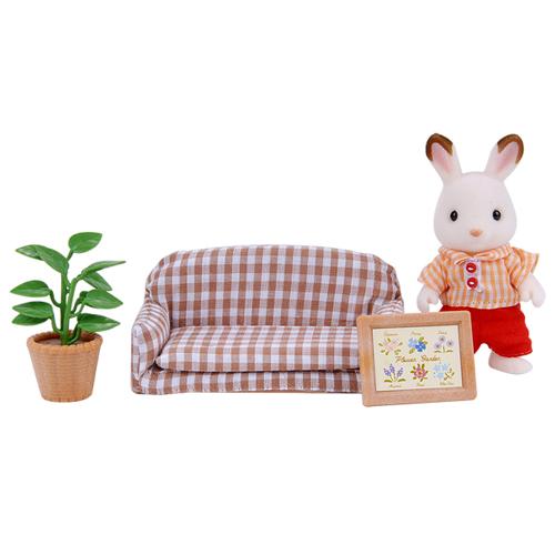 Sylvanian Families Chocolate Rabbit Father & Sofa Set (5013)
