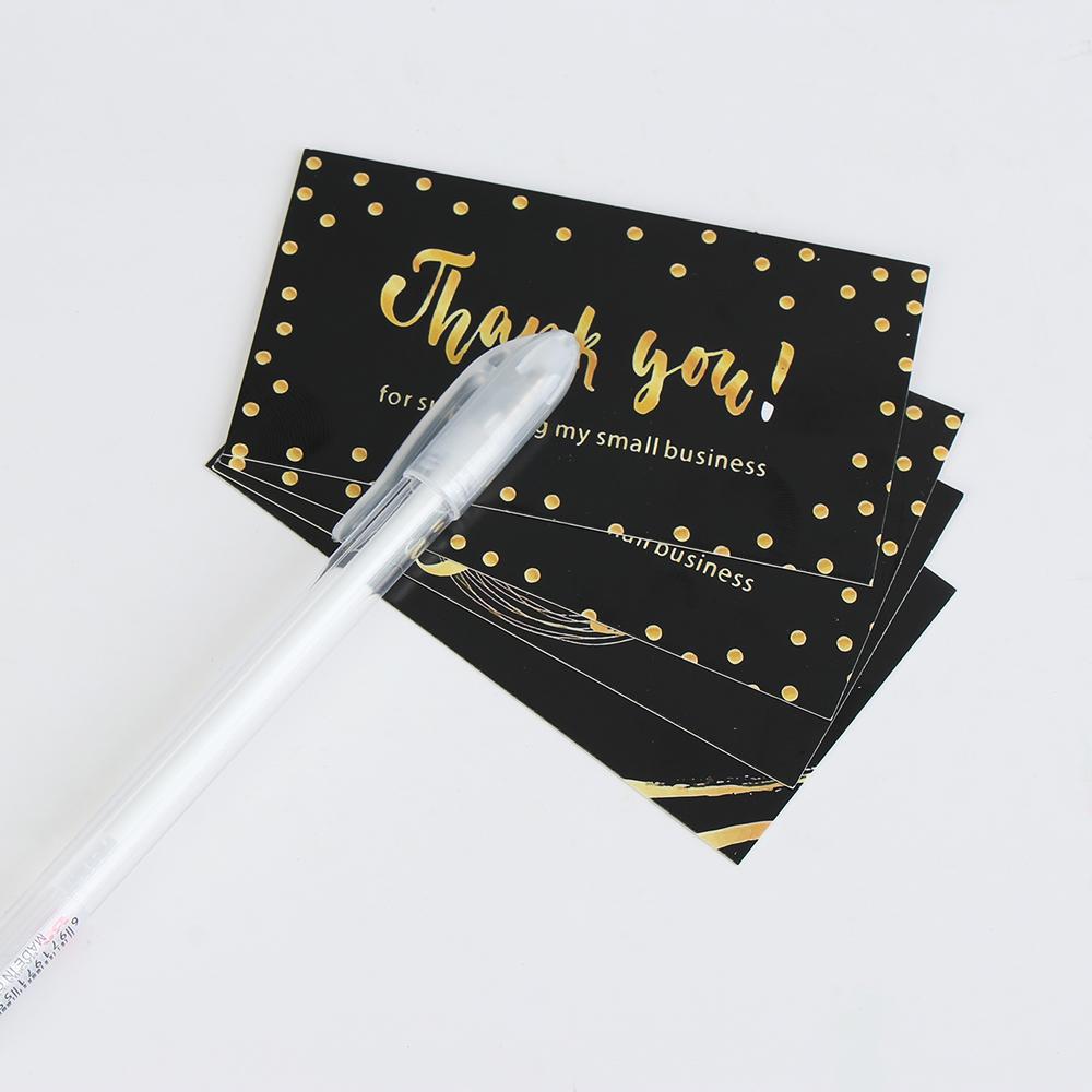 30/50PCS Black Gold Kraft Paper Cards Thank You For Your Order Card For Small Shop Gift Decoration Appreciate Card For Business