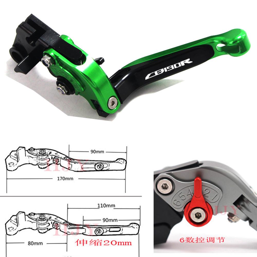 With Logo Motorcycle Folding Extendable CNC Moto Adjustable Clutch Brake Levers For Honda CB 190R CB190R CB 190 R 2015-2017