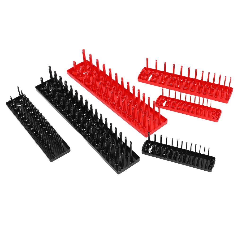6Pcs Socket Organizer Tray Set 1 4 3 8 1 2in SAE Metric Socket Trays Deep Shallow Holders for Toolboxes