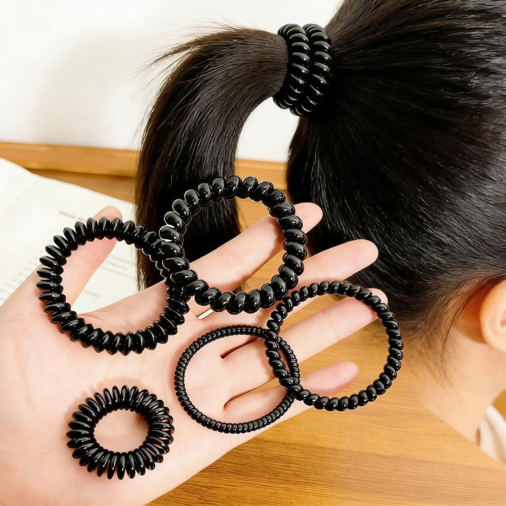 5 Stück Telefonkabel Haargummis für Damen Spiral-Kordel Haarbänder Ohne Beschädigung Haaraccessoires für dickes dünnes Haar