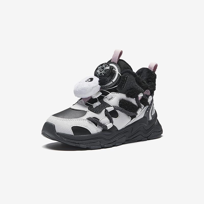 Anta Kids Trendy Fashion Thickened Warm Durable Non-Slip Mid-Top Casual Shoes Kids Casual Shoes Black Gray A22449961-3