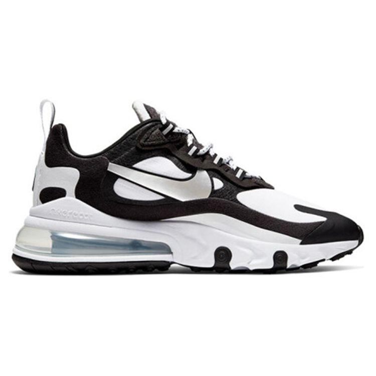 Nike Air Max 270 React Spliced Sports Breathable Low-Top Running Shoes Women sneaker Black White CQ4805-101