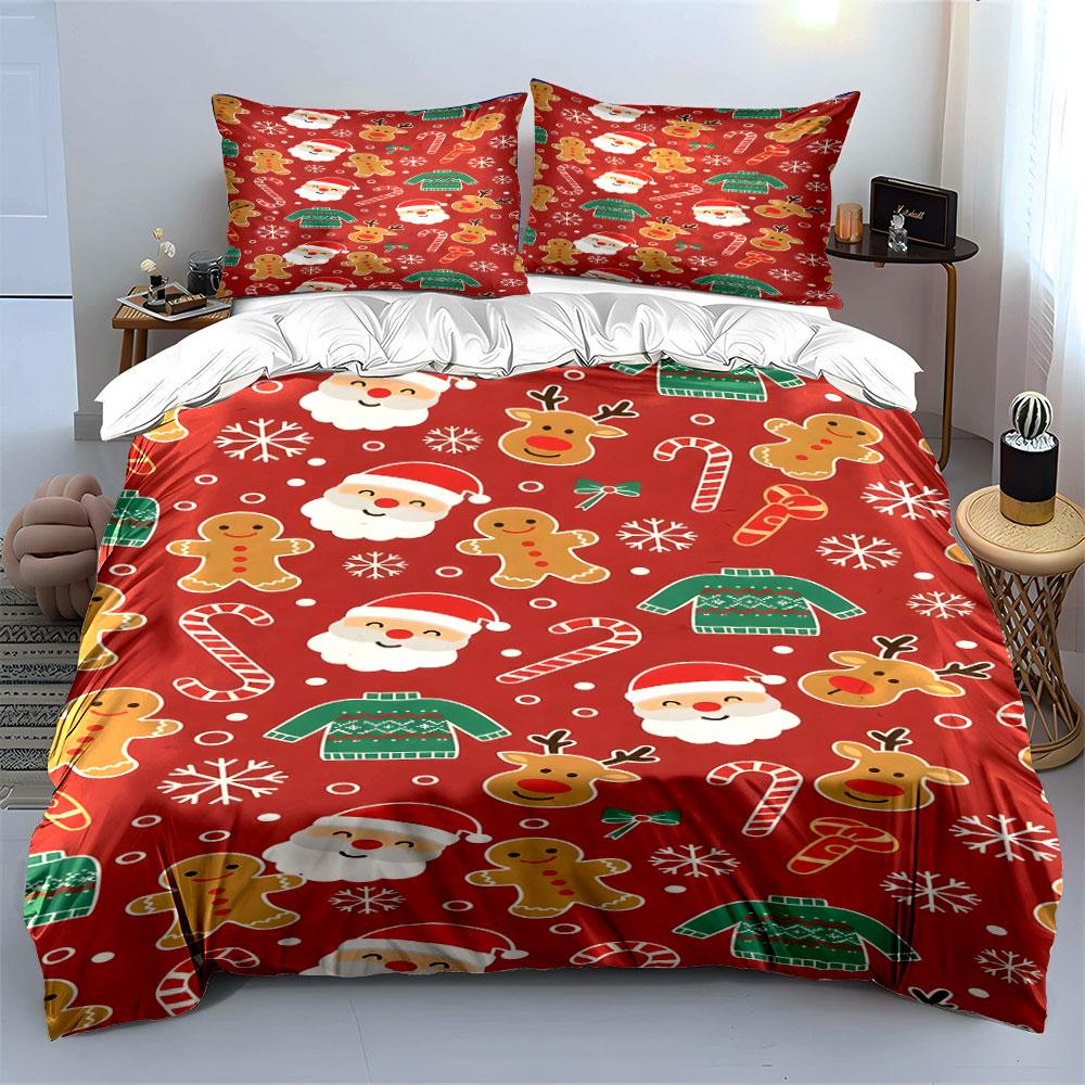Festive Holiday Dreams Bedding Sets Duvet Cover Sets Duvet Covers Pillowcases(1*Duvet Cover 2*Pillowcases Without Duvet Insert)