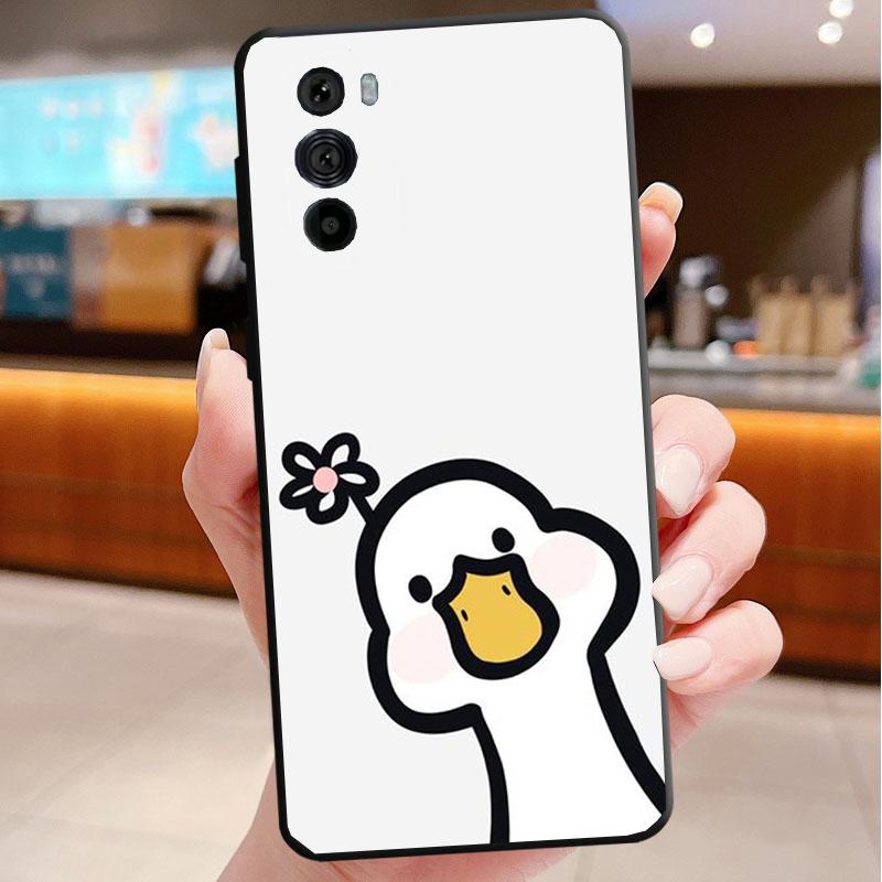 Cute Cartoon Goose Duck Phone Case For Motorola Edge 60 50 40 Pro 60 50 40 30 Ultra Neo Fusion Moto G Play G Stylus G Carcasas
