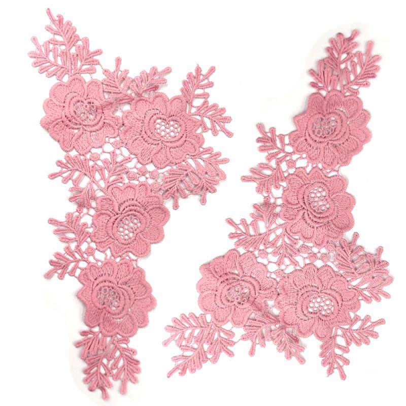 Water soluble lace pair flower, polyester light silk embroidered collar flower, three-dimensional hollow corsage DIY lace accessories