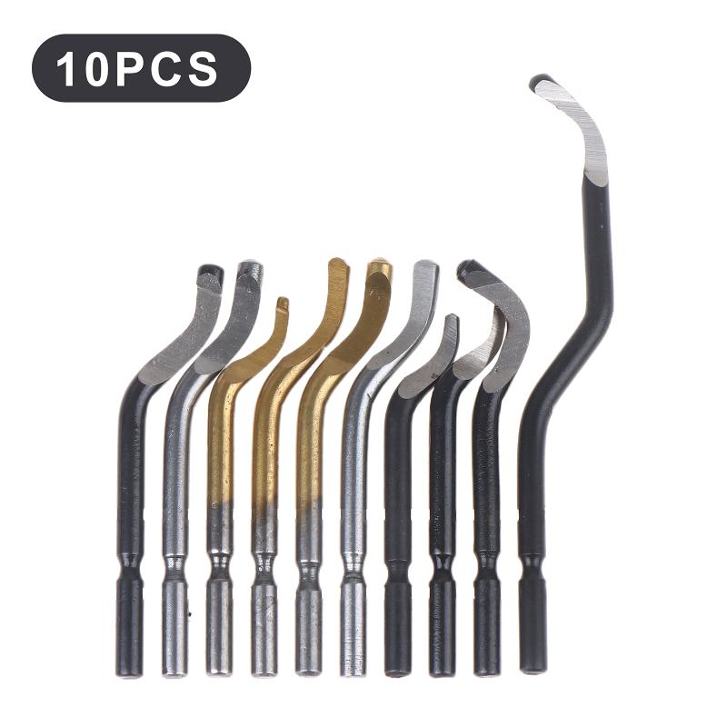 10 Stück Hochgeschwindigkeits-Schwenkmesser für Entgratungssystem Bs1010 Bs1012 Bs1018 Bk3010 Bs3010 Innengewindereinigungswerkzeug 360 Grad