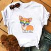 Maycaur Funny Cute Corgi Dog Printed TShirt Harajuku 90s Kawaii Women Short Sleeves T Shirts Tops Graphic Tees Female Tshirt