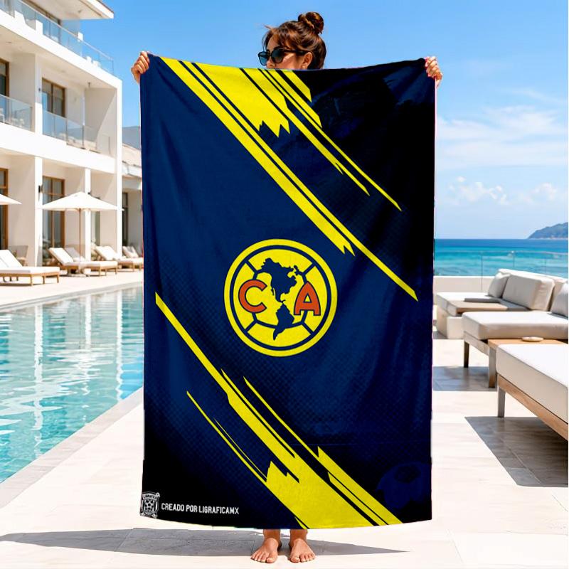 Club America Emblem Beach Towel, Quick-drying, Easy to Care for, Suitable for Both Fitness and Beach Vacations,Sports Essential