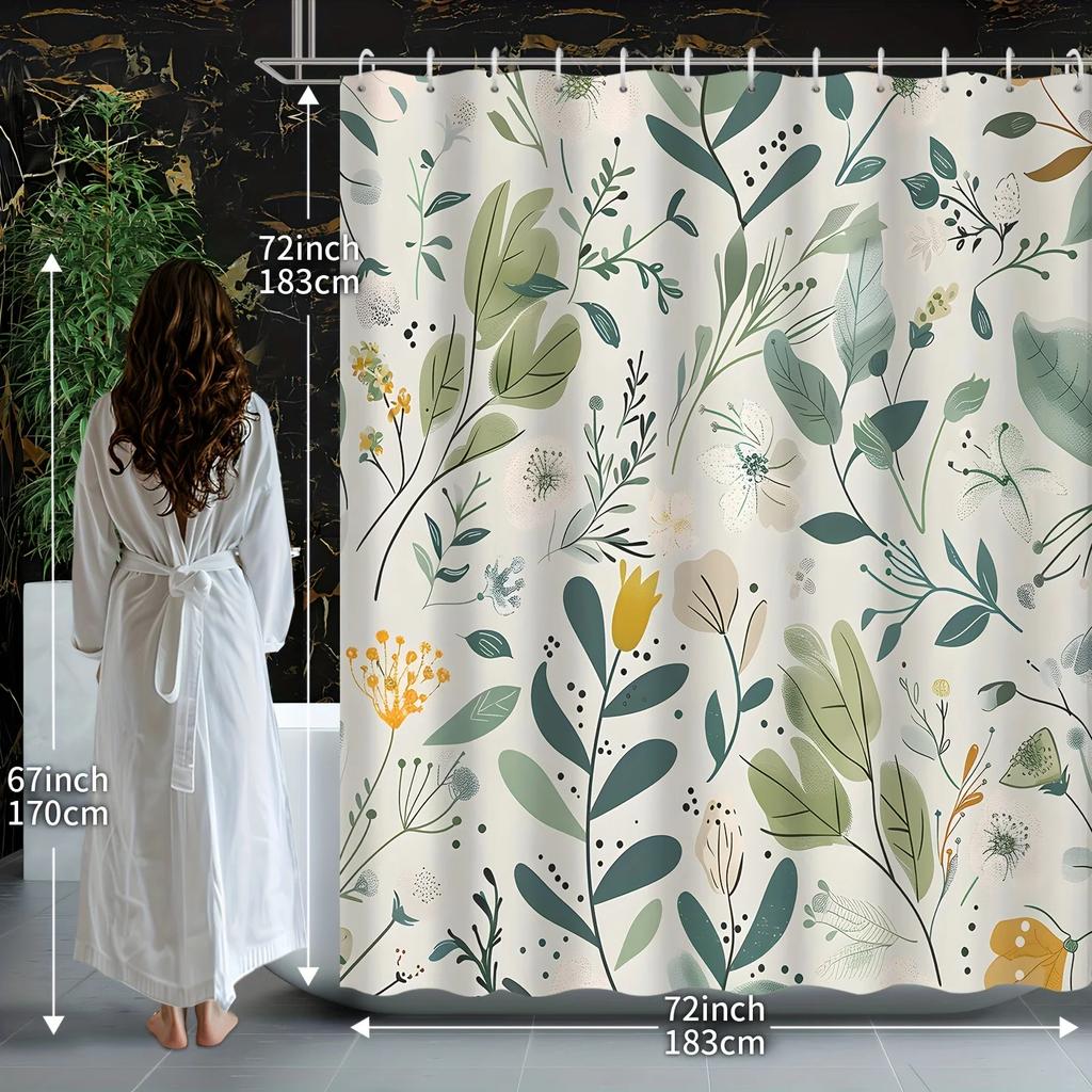 Elegant Autumn Leaves Waterproof Shower Curtain – A Beautiful and Stylish Addition to Your Bathroom Decor, Perfect for Creating